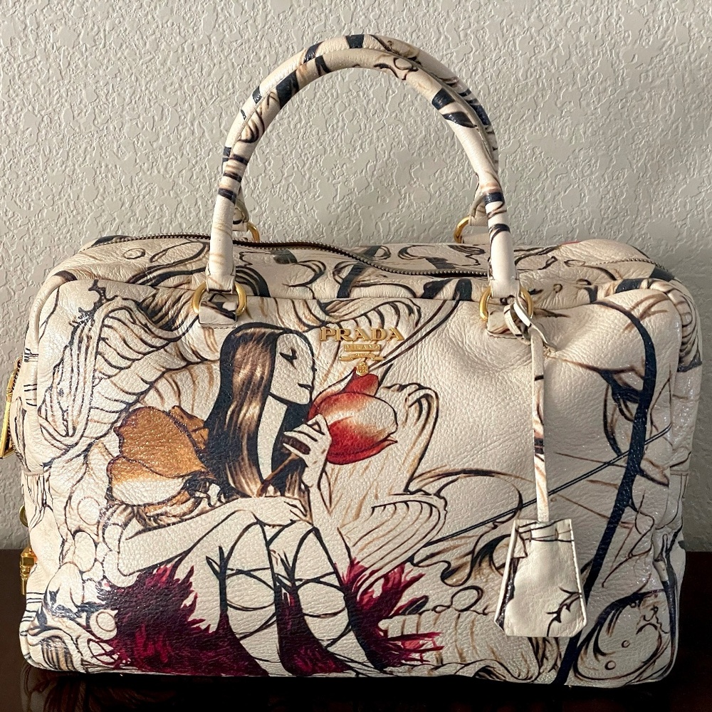 Prada Signature Fairy Baltico Cervo Leather Limited Edition Fairy Collection Bag